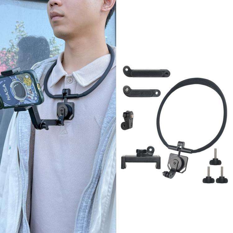 POV Neck Mount For Cell Phone & Action Camera Quick-Release Neck Holder With Extension Rod, Stand...