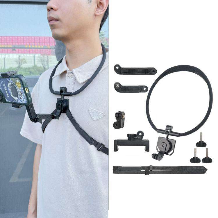POV Neck Mount For Cell Phone & Action Camera Quick-Release Neck Holder With Extension Rod, Stand...
