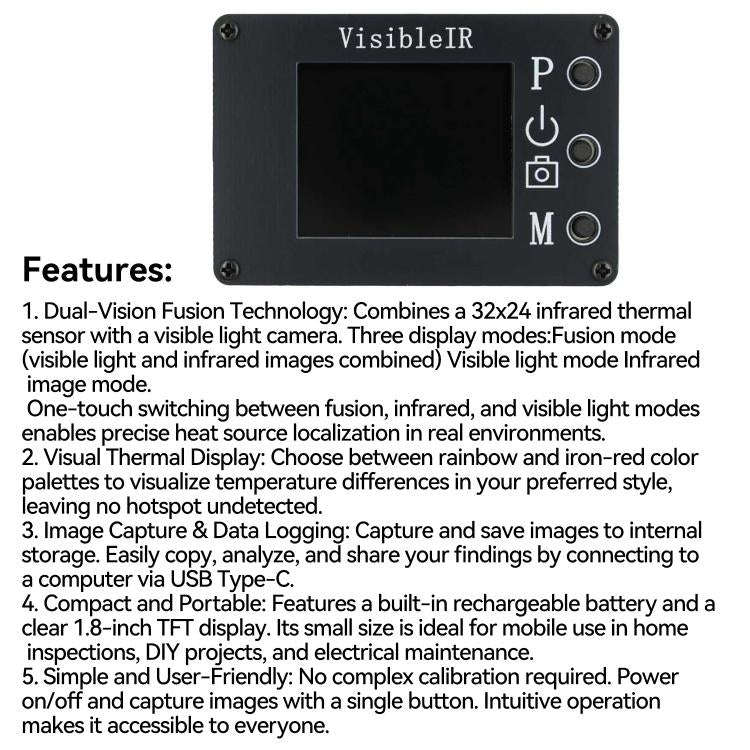VisibleIR B18 Infrared-Visible Thermal Imager Camera, VisibleIR B18
