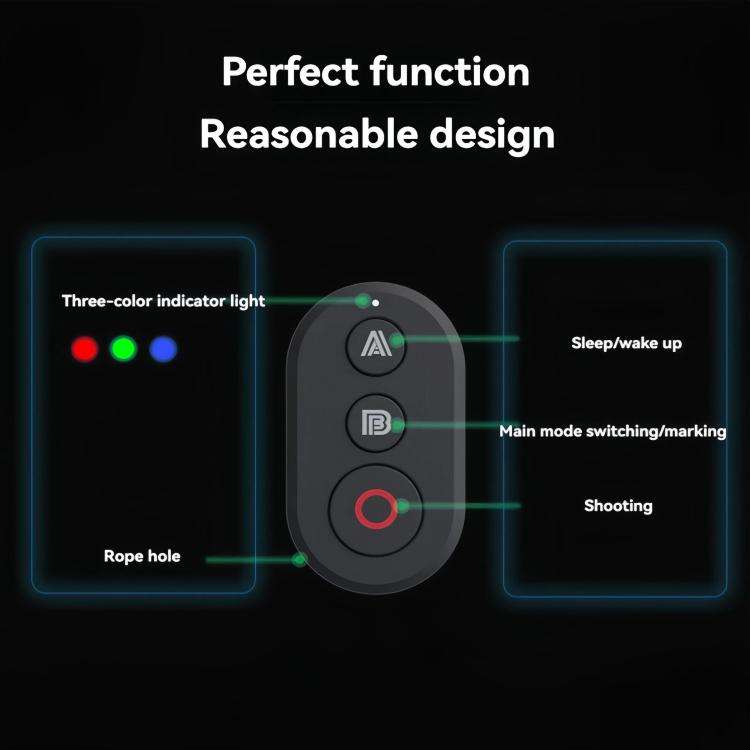 Action Camera Bluetooth Remote Control For Insta360 X5 / X4 / X3 / GO3S / Ace Pro2