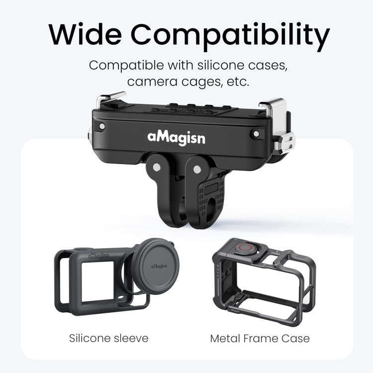 aMagisn Metal Magnetic Quick Release Mount 2.0 Lockable Adapter for DJI Osmo 360/ Action 5 Pro/4/...