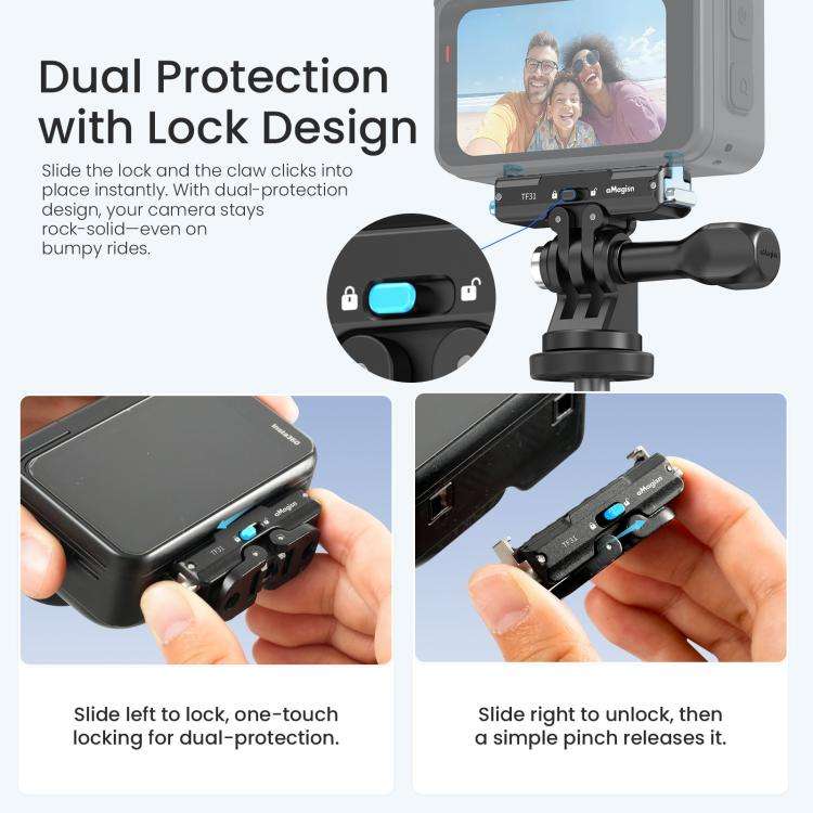 For Insta360 GO Ultra aMagisn Metal Magnetic Quick Release Mount 2.0 Lockable Adapter, For Insta3...