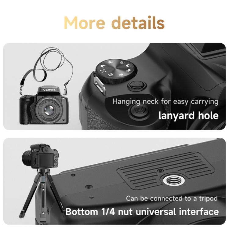 4K Flip-Screen High-Definition Waist-Level Viewfinder SLR Digital Camera, DC207, DC20 + Flash + C...