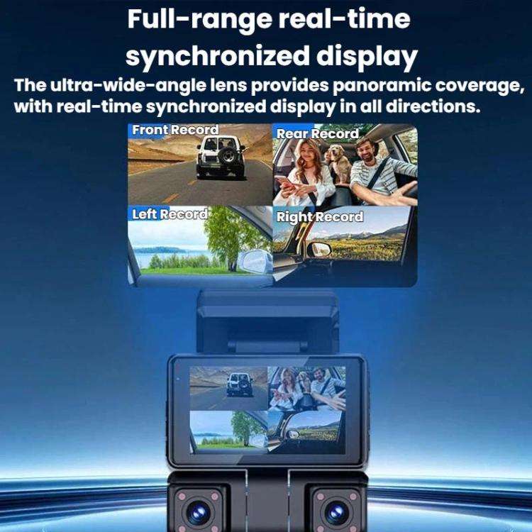 A9 HD Night Vision Dash Camera 360-Degree Parking Monitor With Mobile Phone Connection, Front+Lef...