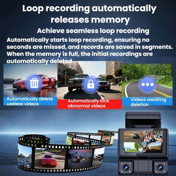 A9 HD Night Vision Dash Camera 360-Degree Parking Monitor With Mobile Phone Connection, Front+Lef...