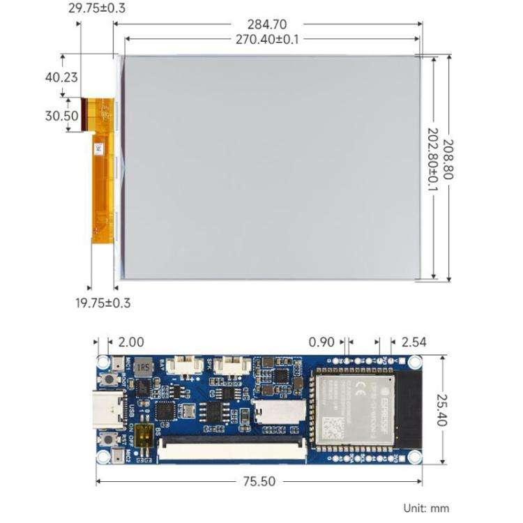 ESP32-S3 13.3 Inch Full Color E-Paper Display Onboard Audio Codec Chip Support WiFi & Bluetooth 5...
