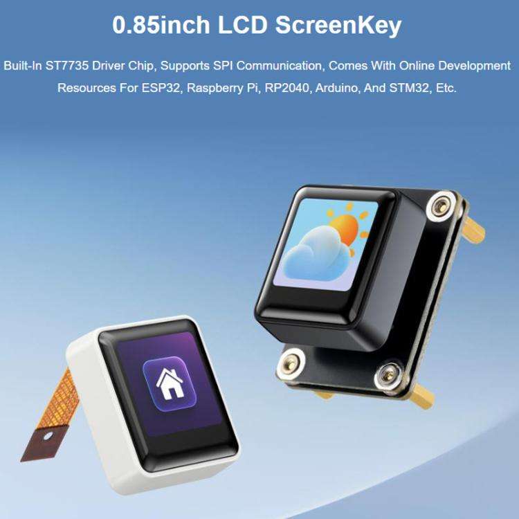 Waveshare 0.85 Inch Mechanical LCD ScreenKey, IPS Panel, 128 X 128 Resolution, 65K Color, SPI Com...