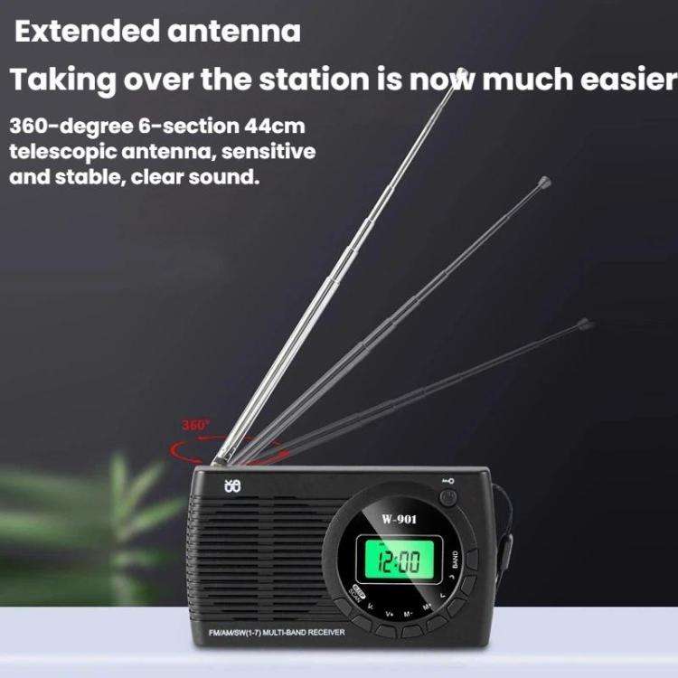 FM/AM/SW Multi-Band LCD Screen Clock-Controlled Stereo Radio, For EU, For US
