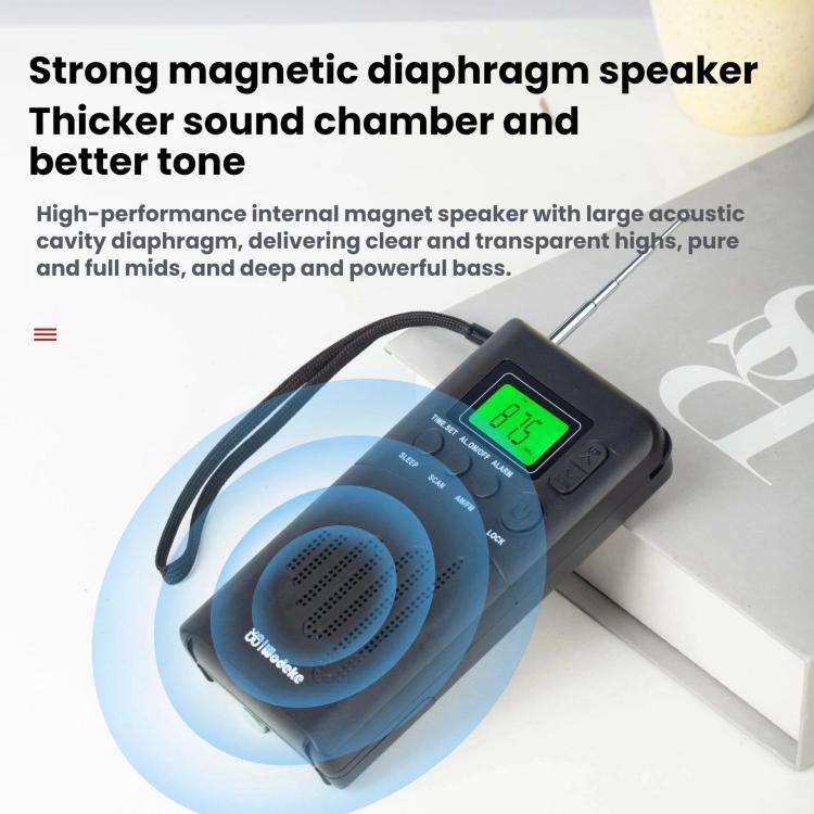 WDK Portable FM/AM Full-Band Mini Digital Display Radio, For EU, For US