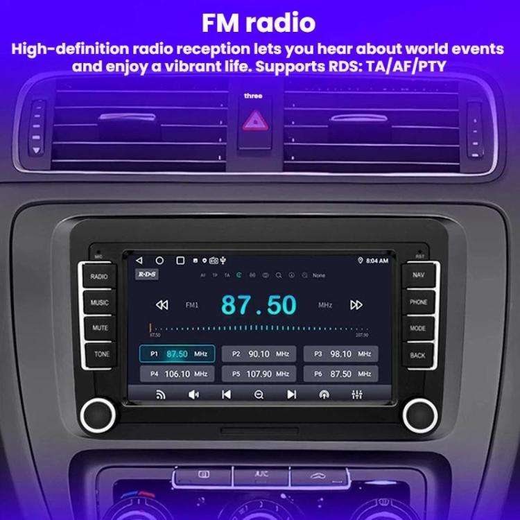7-Inch Car Navigation System With Wireless Bluetooth CarPlay For Volkswagen, Quad-core 2GB+32GB, ...