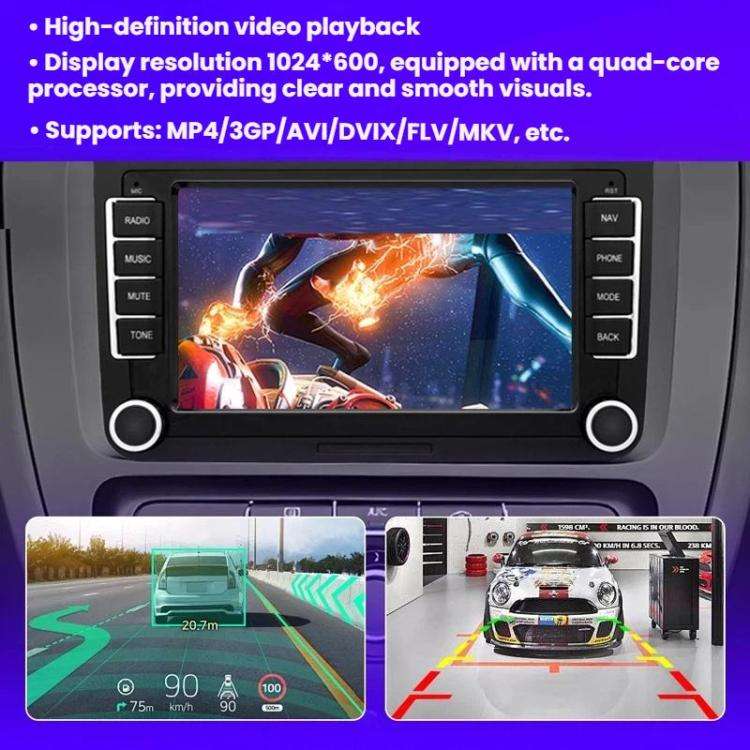 7-Inch Car Navigation System With Wireless Bluetooth CarPlay For Volkswagen, Quad-core 2GB+32GB, ...
