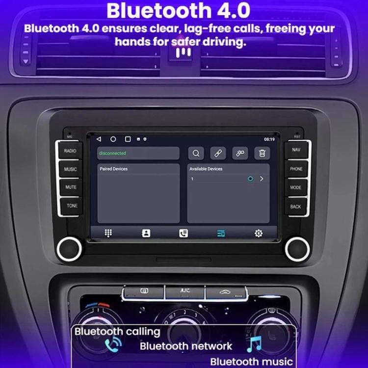 7-Inch Car Navigation System With Wireless Bluetooth CarPlay For Volkswagen, Quad-core 2GB+32GB, ...