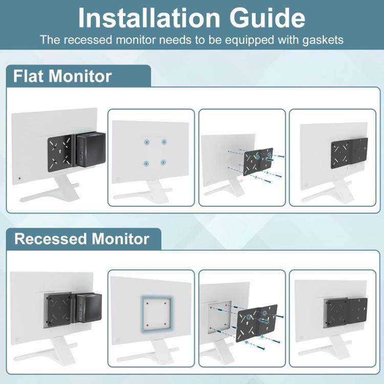 JJ-9628-B-0 Mini PC VESA Mount Bracket For Intel NUC NUC10FNH / NUC8i5BEH