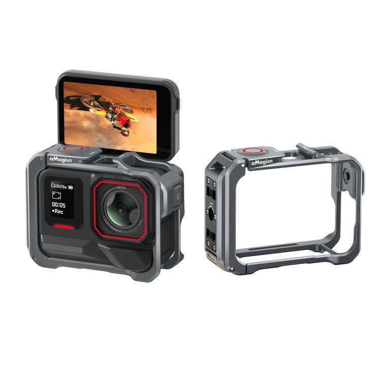 For Insta360 Ace Pro 2 / Ace Pro AMagisn Metal Camera Cage 2.0 With Quick-Switch Vertical/Horizon...