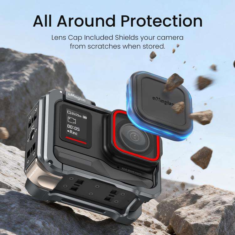 For Insta360 Ace Pro 2 / Ace Pro AMagisn Metal Camera Cage 2.0 With Quick-Switch Vertical/Horizon...