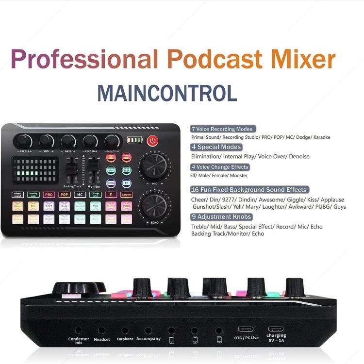Dual BM800 Condenser Microphone With F998max Live Sound Card Kit Podcast Equipment Bundle Adjusta...