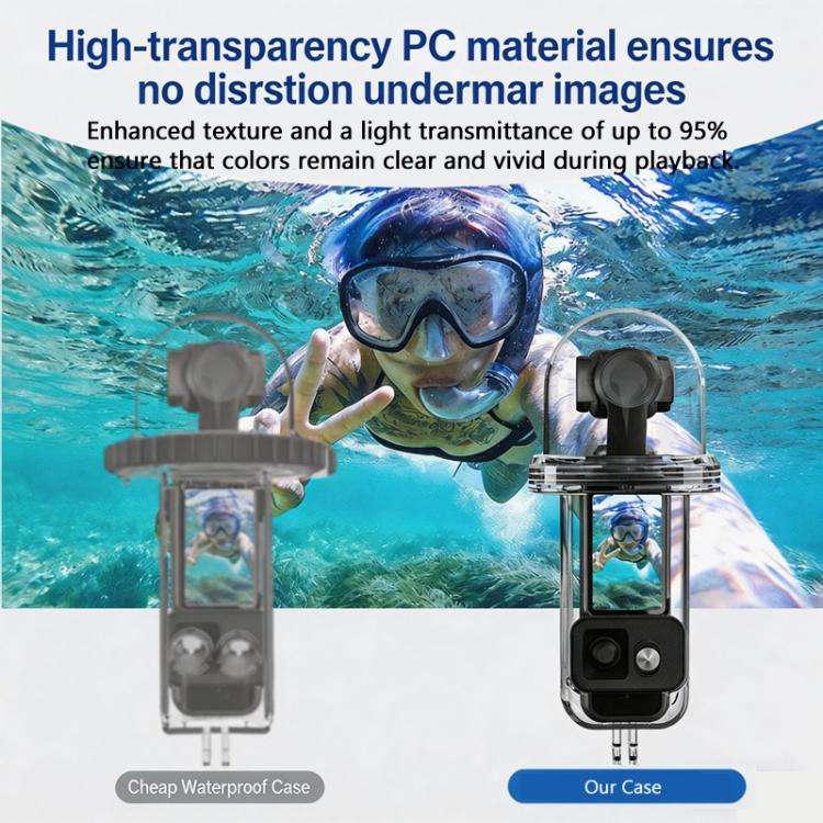 For DJI Osmo Pocket 4 Waterproof Case 60M/196ft Diving Housing with 540-degree Panoramic View Und...