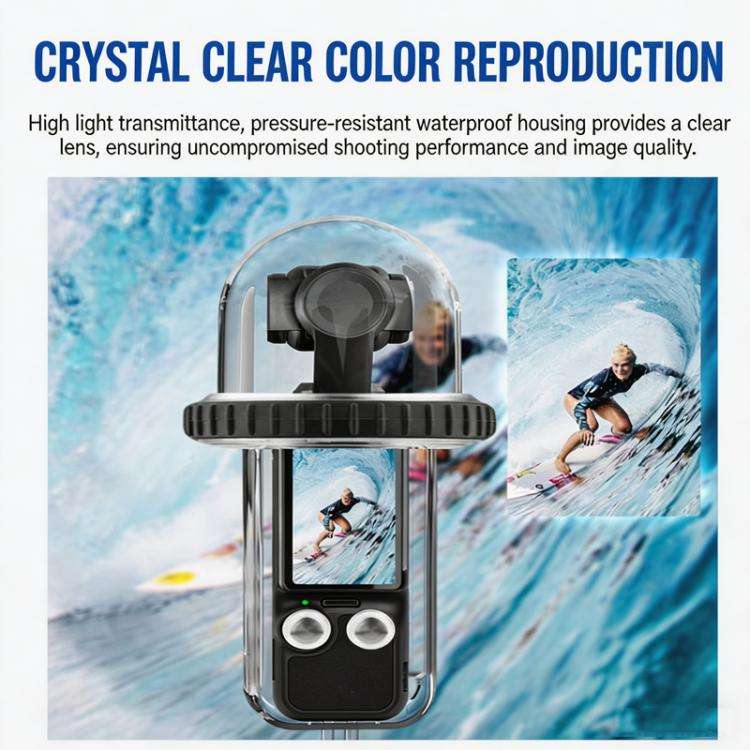 For DJI Osmo Pocket 4 Waterproof Case 60M/196ft Diving Housing with 540-degree Panoramic View Und...