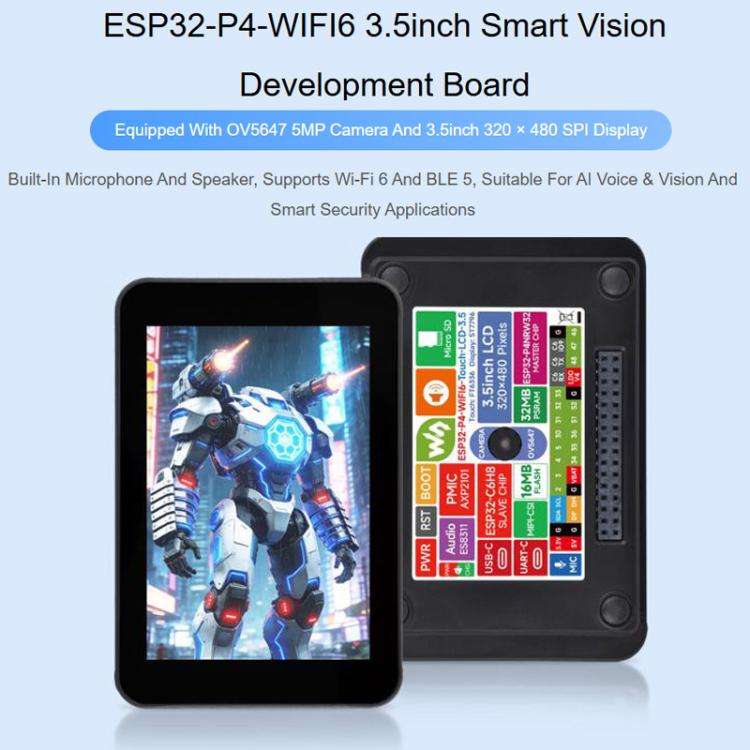 Waveshare 33511 ESP32-P4 3.5 Inch Smart Vision Development Board Built-In Microphone And Speaker,...