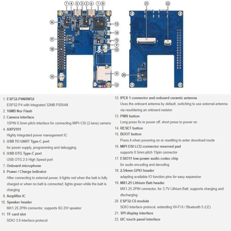 Waveshare 33511 ESP32-P4 3.5 Inch Smart Vision Development Board Built-In Microphone And Speaker,...