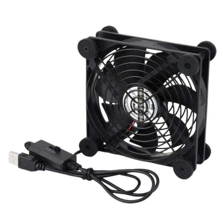 Waveshare 34398 USB 5V 120mm Quiet Cooling Fan, 3-Speed Adjustable, PWM Control, High Airflow, An...
