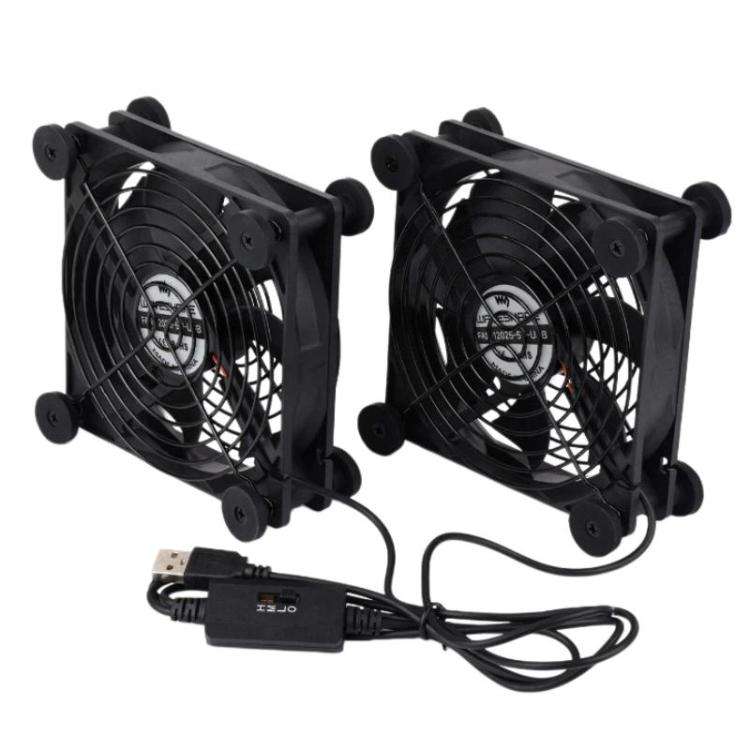 Waveshare 34398 USB 5V 120mm Quiet Cooling Fan, 3-Speed Adjustable, PWM Control, High Airflow, An...