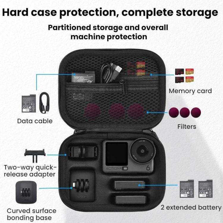 For DJI Osmo Action 6 / 5 Pro / 4 BRDRC Portable Camera Accessory Carrying Case