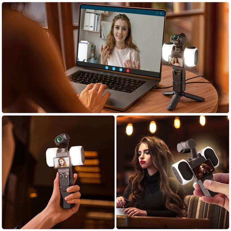 For DJI Osmo Pocket 4/3 Magnetic Fill Light 3 Color Modes Portable Rechargeable Vlog Video Light,...