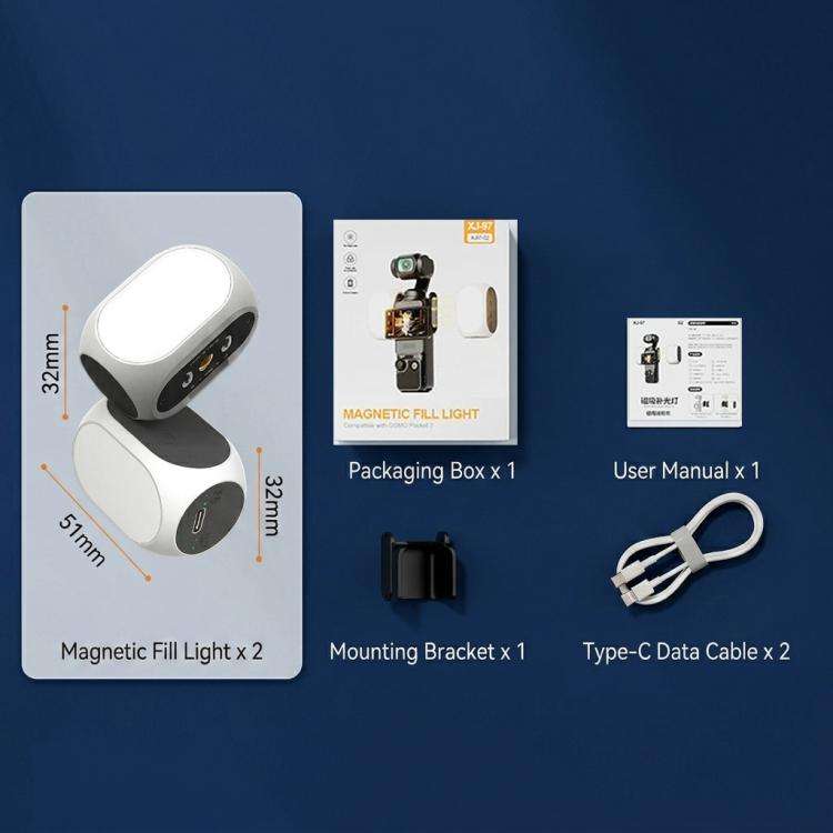 For DJI Osmo Pocket 4/3 Magnetic Fill Light 3 Color Modes Portable Rechargeable Vlog Video Light,...