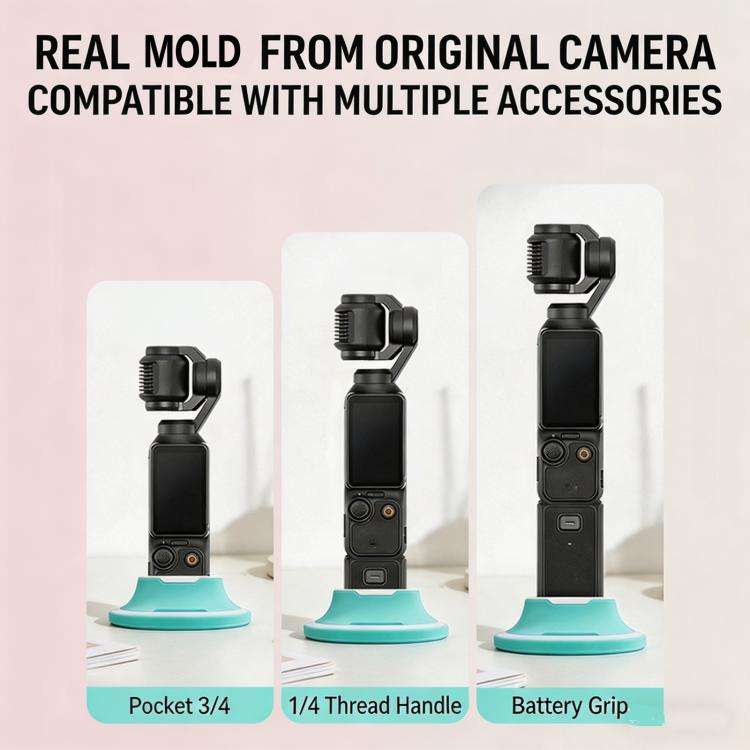 For DJI Osmo Pocket 4/3 Silicone Anti-Slip Base Desktop Support Stand Holder Includes Reusable Na...