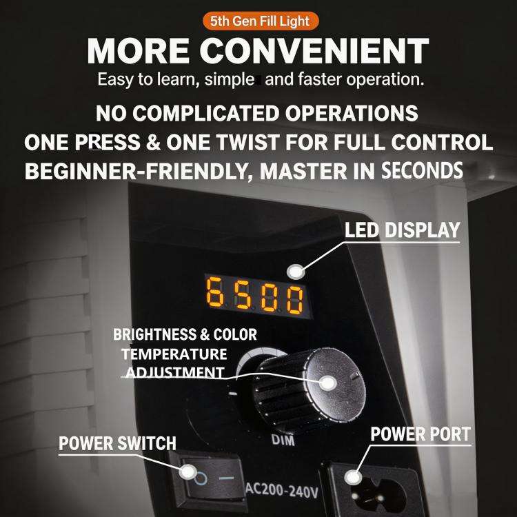 DENGWEI LA100Bi 100W LED Video Light COB Continuous Output Lighting For Live Streaming, 2700K-650...