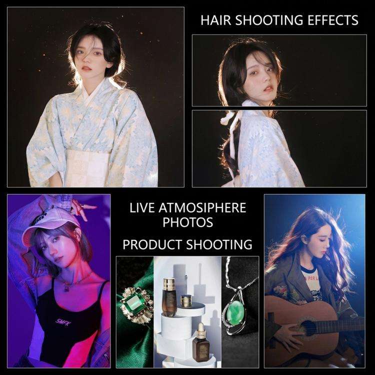 DENGWEI 50W COB LED Hair Light For Live Streaming, Bi-Color 3000K-6500K Studio Spotlight With Adj...