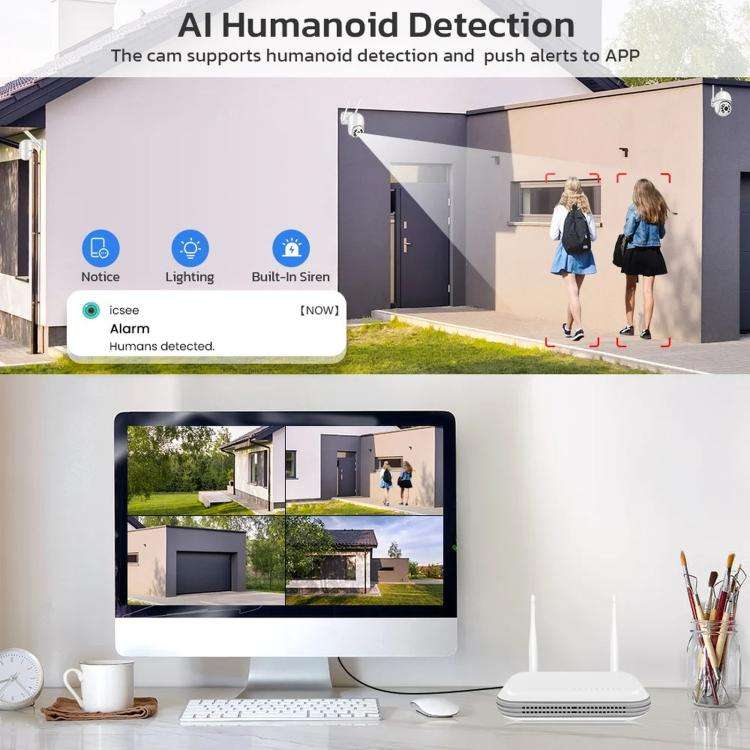 8CH Wireless NVR System For Security Cameras 5MP/3MP WiFi Network Video Recorder Support 2.5-Inch...