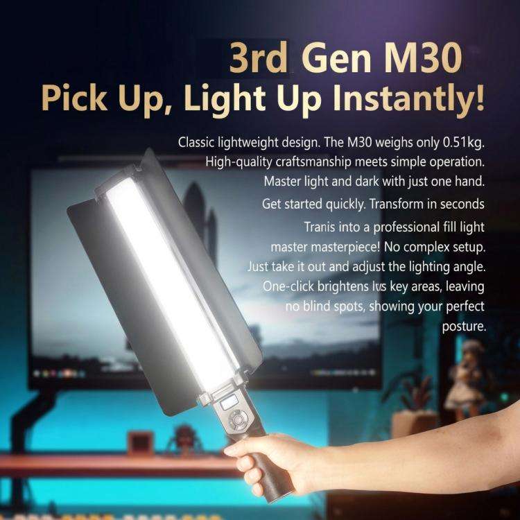 DENGWEI 30W Handheld RGB Light Wand Rechargeable LED Video Light Stick 2700K-8500K Full Color Pho...