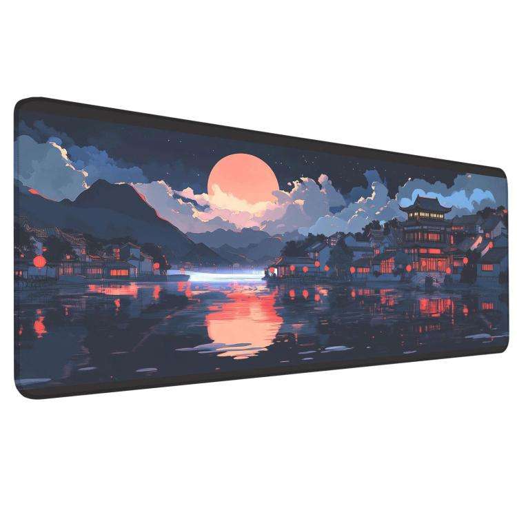 Stain-Resistant Ancient Landscape Mouse Pad, E-Sports Gaming Keyboard Desk Mat, 30 x 80 x 0.2cm, ...