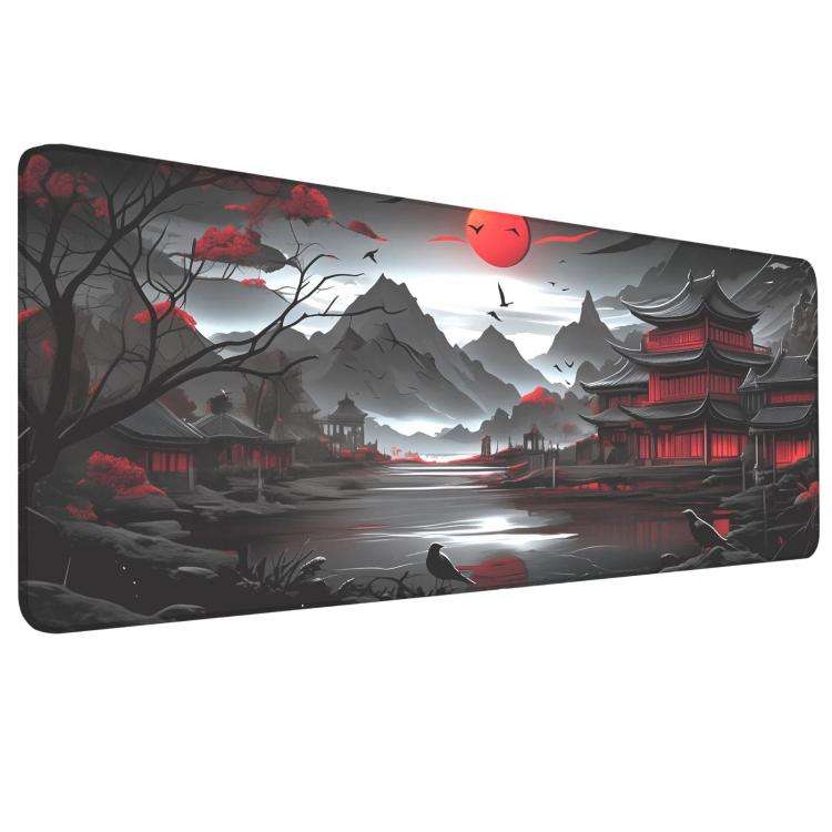 Stain-Resistant Ancient Landscape Mouse Pad, E-Sports Gaming Keyboard Desk Mat, 30 x 80 x 0.2cm, ...