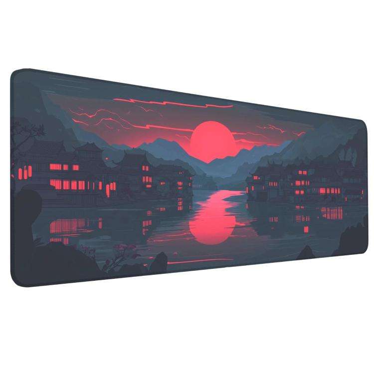 Stain-Resistant Ancient Landscape Mouse Pad, E-Sports Gaming Keyboard Desk Mat, 30 x 80 x 0.2cm, ...