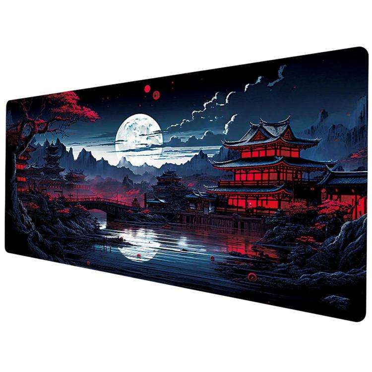 Stain-Resistant Ancient Landscape Mouse Pad, E-Sports Gaming Keyboard Desk Mat, 30 x 80 x 0.2cm, ...