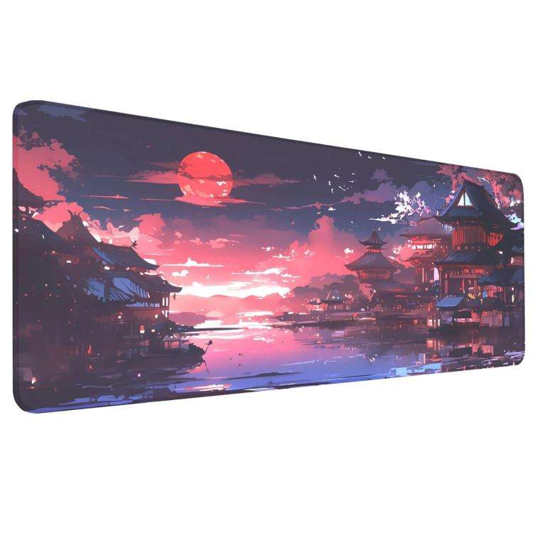 Stain-Resistant Ancient Landscape Mouse Pad, E-Sports Gaming Keyboard Desk Mat, 30 x 80 x 0.2cm, ...