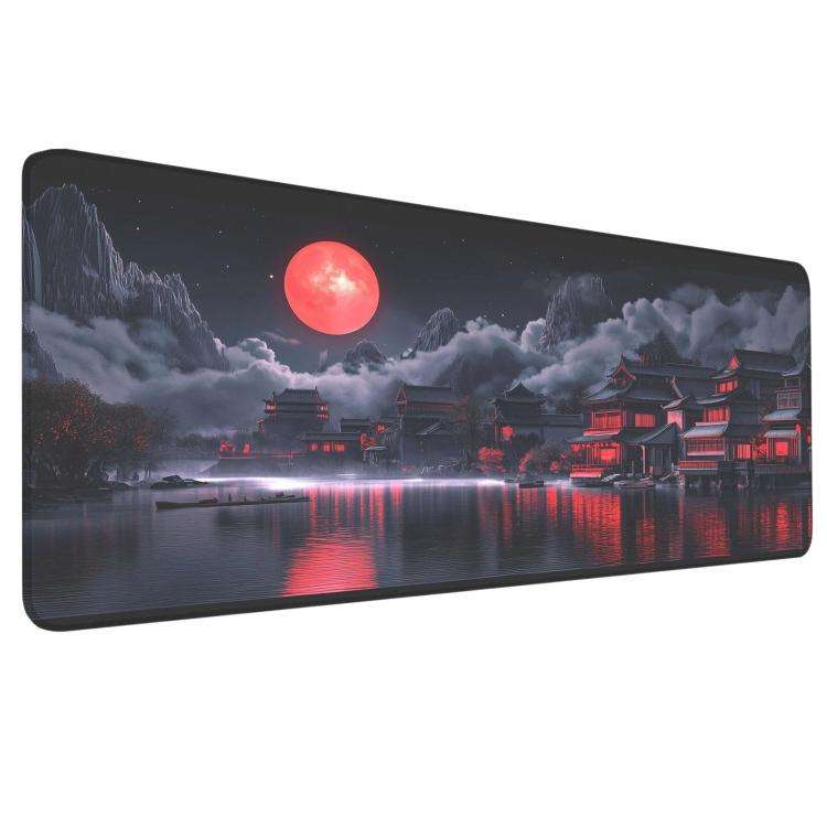 Stain-Resistant Ancient Landscape Mouse Pad, E-Sports Gaming Keyboard Desk Mat, 30 x 80 x 0.2cm, ...