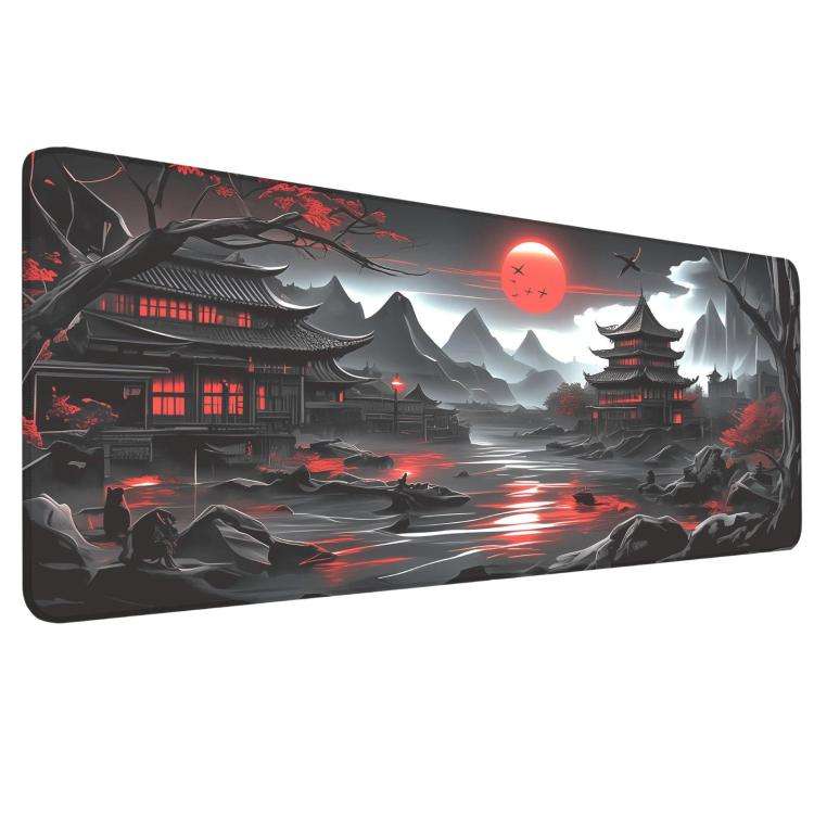 Stain-Resistant Ancient Landscape Mouse Pad, E-Sports Gaming Keyboard Desk Mat, 30 x 80 x 0.2cm, ...