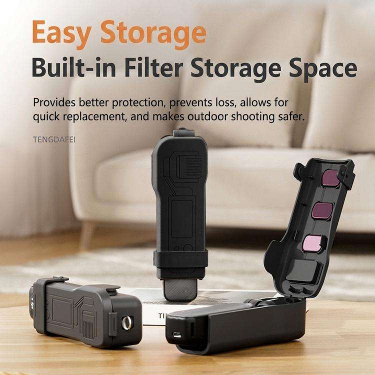 For DJI Osmo Pocket 3 Gimbal Protector Hard Case with Integrated 3 Filter Storage Scratch-Resista...