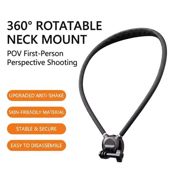 Neck Mount For Action Camera With 360-Degree Rotating Quick Release Base Air Cushion POV Necklace...