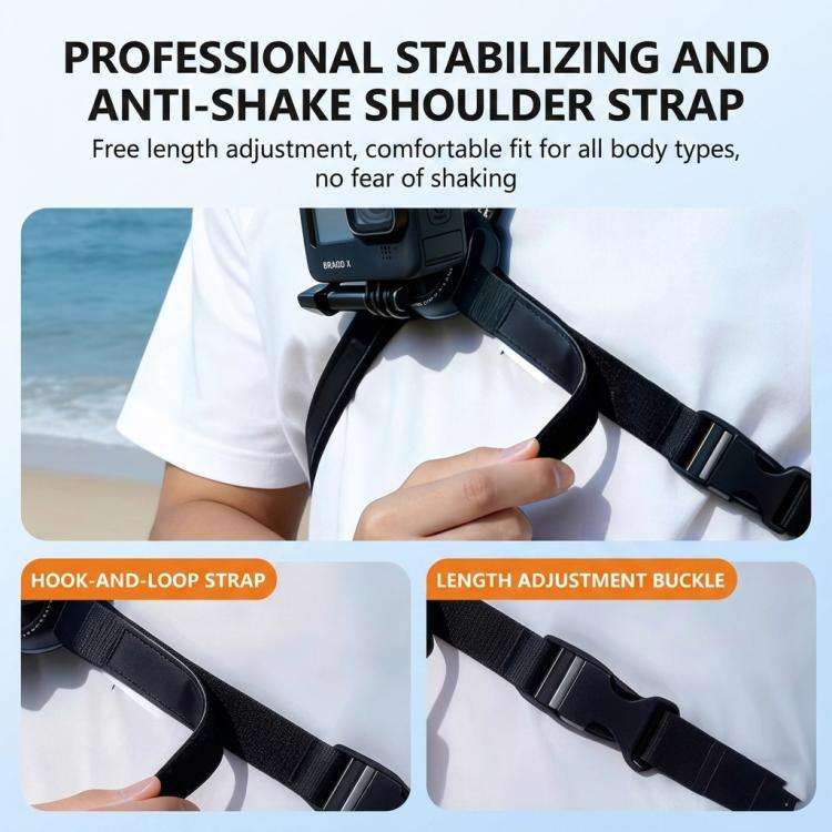 Neck Mount For Action Camera With 360-Degree Rotating Quick Release Base Air Cushion POV Necklace...