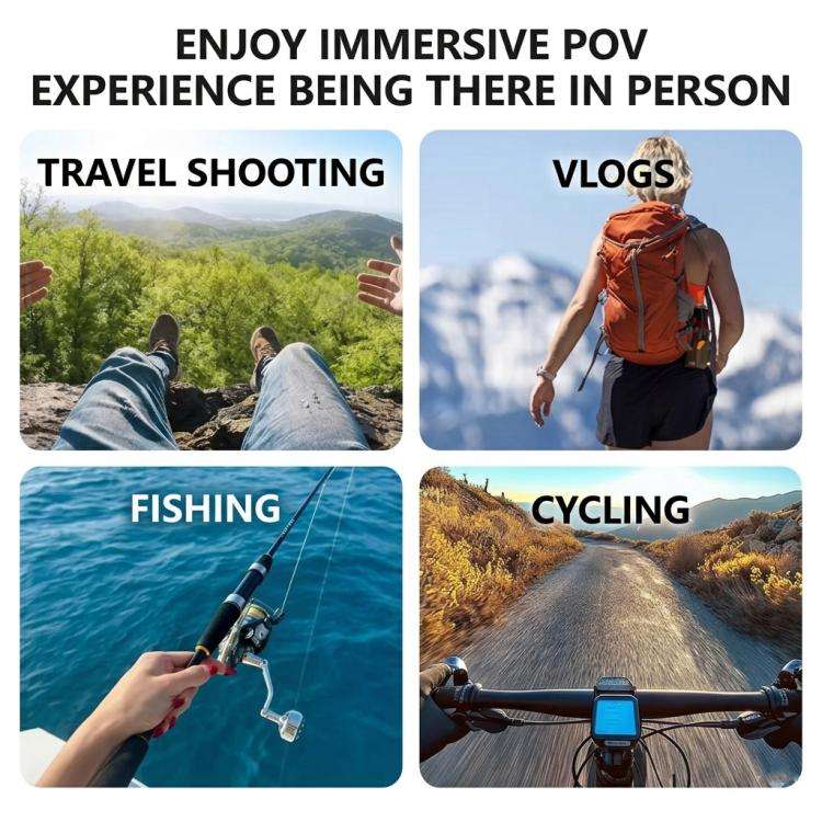 Neck Mount For Action Camera With 360-Degree Rotating Quick Release Base Air Cushion POV Necklace...