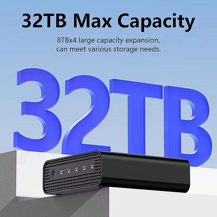 Blueendless USB4 NVMe M.2 SSD Enclosure, 40Gbps 4-Bay External Solid State Drive Case, Support So...
