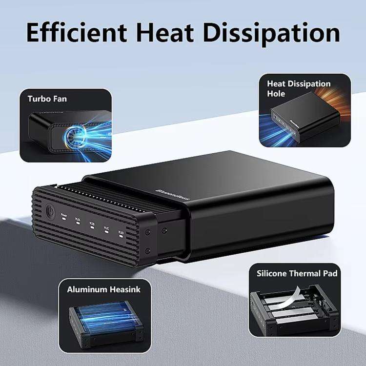 Blueendless USB4 NVMe M.2 SSD Enclosure, 40Gbps 4-Bay External Solid State Drive Case, Support So...