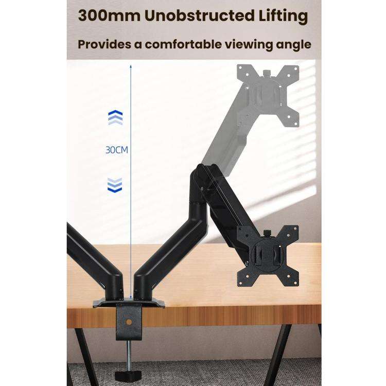 32-Inch Pneumatic Arm Dual-Screen Height-Adjustable Computer Monitor Stand, DY-02