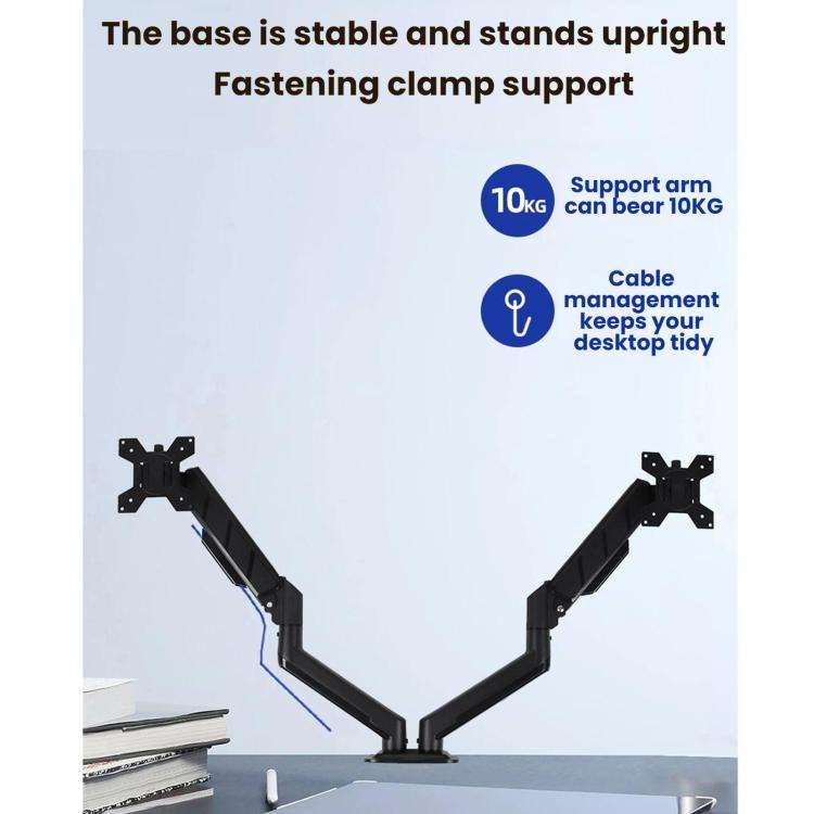 32-Inch Pneumatic Arm Dual-Screen Height-Adjustable Computer Monitor Stand, DY-02