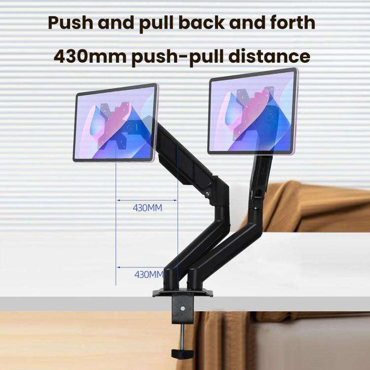 32-Inch Pneumatic Arm Dual-Screen Height-Adjustable Computer Monitor Stand, DY-02